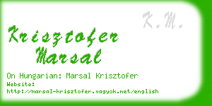 krisztofer marsal business card